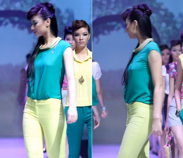 Ở tuổi 17, Hồng Quế dính scandal thứ hai trong sự nghiệp làm mẫu của mình khi không mặc nội y tham gia trình diễn thời trang. (Ảnh: Eva)