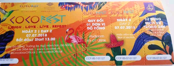 Vé tham dự do Công ty cổ phần Tập đoàn phát triển Empire phát hành không ghi giá tiền. Ảnh: TT