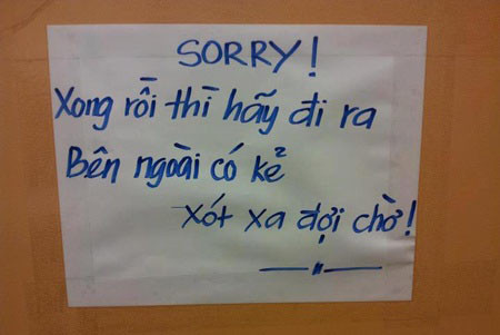 Đoán xem thông báo này dán ở đâu?