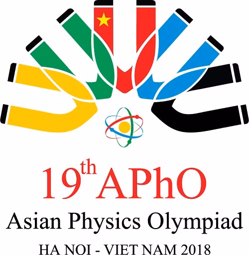 Ý nghĩa logo Olympic Vật lý Châu Á 2018 được cách điệu từ thỏi nam châm (một biểu tượng trong bộ môn Vật lý) với các mảng khối liên kết tạo hình thành hoa Sen đang nở