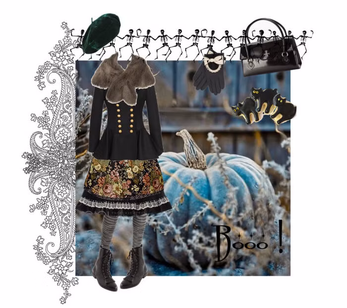 Màu đen và những họa tiết "kỳ bí" được các quý cô cực yêu thích để diện vào ngày này.