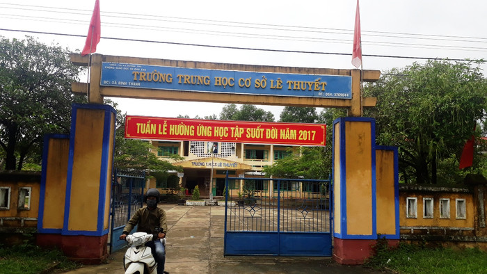 Trường trung học cơ sở Lê Thuyết, nơi xảy ra vụ án. Ảnh: TL