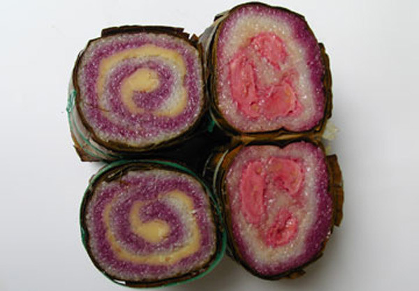 Nếp làm bánh ở đây thường được xào nước cốt dừa trước khi gói để tăng vị béo và rút ngắn thời gian nấu. Có nơi pha đậu đen trong nếp để tạo vị bùi và tạo màu nâu sậm. Nhân bánh có nhiều loại: nhân mặn đậu xanh, thịt mỡ hay ba rọi. Ngọt có loại chuối, đậu xanh nấu ngọt. Nhưng nét độc đáo của bánh miệt vườn này là hình dạng bên trong của bánh. Nếp làm bánh ở đây thường được xào nước cốt dừa trước khi gói để tăng vị béo và rút ngắn thời gian nấu. Có nơi pha đậu đen trong nếp để tạo vị bùi và tạo màu nâu sậm. Nhân bánh có nhiều loại: nhân mặn đậu xanh, thịt mỡ hay ba rọi. Ngọt có loại chuối, đậu xanh nấu ngọt. Nhưng nét độc đáo của bánh miệt vườn này là hình dạng bên trong của bánh.