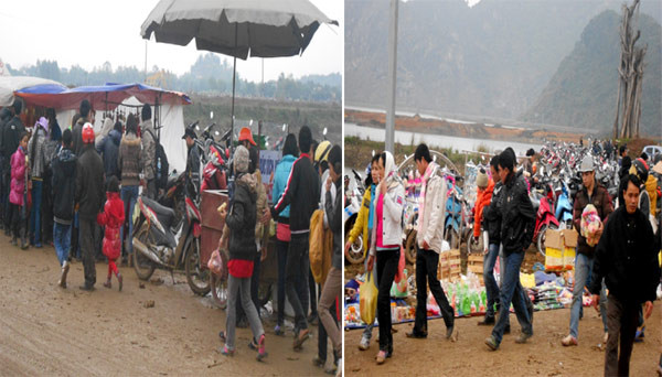 Các quầy hàng lưu niệm trên đường vào chùa cũng đông nghit khách. Tâm lý người du xuân, ai cũng muốn mua về một món đồ làm kỷ niệm hoặc lấy lộc, lấy may đầu năm.