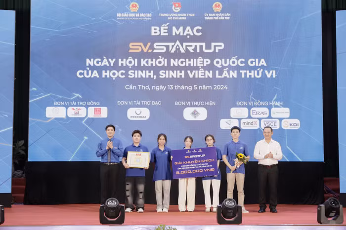 2 Dự án khởi nghiệp của trường Đại học Hòa Bình đã hoàn thành xuất sắc nhiệm vụ tại Ngày hội khởi nghiệp Quốc gia của học sinh, sinh viên lần thứ VI. Ảnh: NTCC