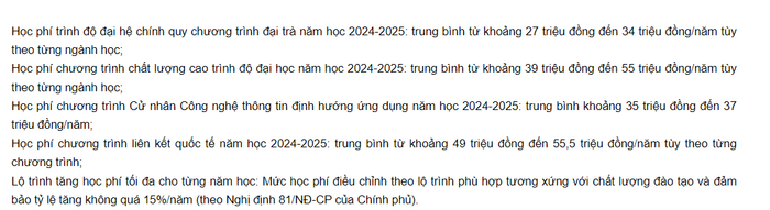 Ảnh: Chụp từ đề án tuyển sinh 2024 của Học viện Công nghệ Bưu chính Viễn thông Ảnh: Chụp từ đề án tuyển sinh 2024 của Học viện Công nghệ Bưu chính Viễn thông