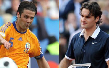 Hậu vệ Cristian Chivu và tay vợt Roger Federer. Hậu vệ Cristian Chivu và tay vợt Roger Federer.