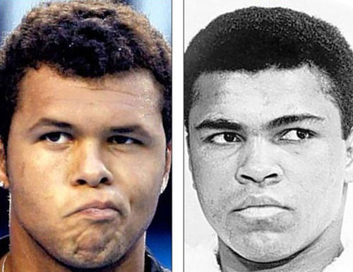 Tay vợt người Pháp, Tsonga và tay đấm huyền thoại Mohamed Ali.
