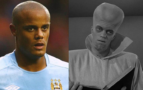 Đội trưởng Vincent Kompany của Man City rất giống nhân vật Kanamit trong phim The Twilight Zone. Đội trưởng Vincent Kompany của Man City rất giống nhân vật Kanamit trong phim The Twilight Zone.