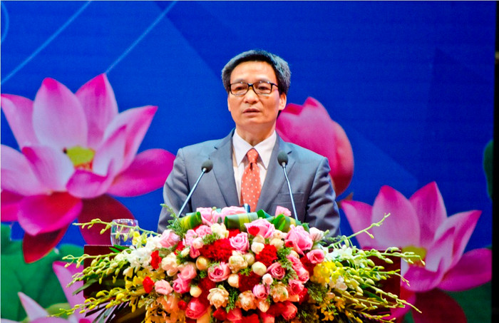 Phó Thủ tướng Vũ Đức Đam phát biểu tại Hội nghị Thủ tướng Chính phủ với doanh nghiệp năm 2017 - ảnh: H.Lực