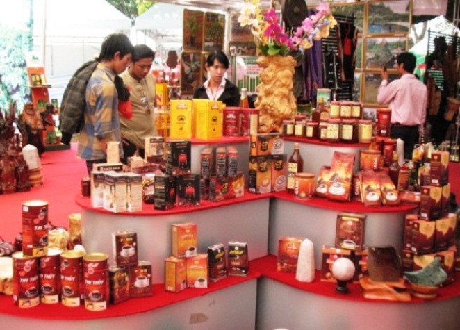 Sản phẩm cà phê Buôn Ma Thuột trưng bày tại Lế hội Cà phê