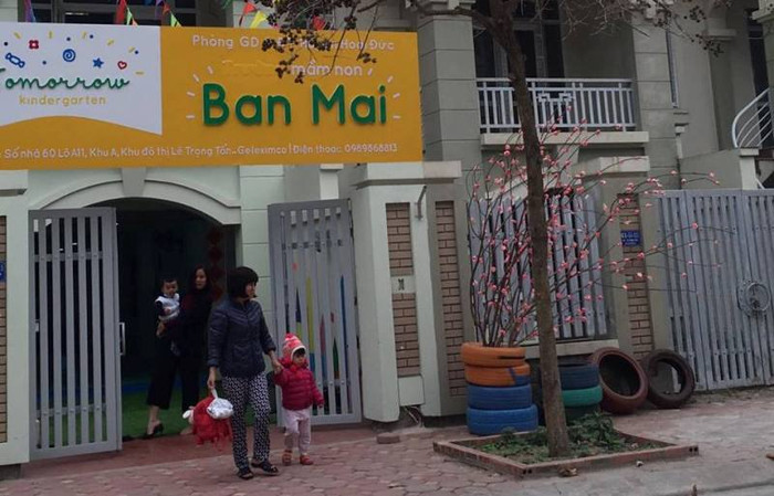Cơ sở mầm non Ban Mai (An Khánh, Hoài Đức) ngang nhiên trông giữ trẻ khi chưa có giấy phép hoạt động. Ảnh Việt Thắng. Cơ sở mầm non Ban Mai (An Khánh, Hoài Đức) ngang nhiên trông giữ trẻ khi chưa có giấy phép hoạt động. Ảnh Việt Thắng.