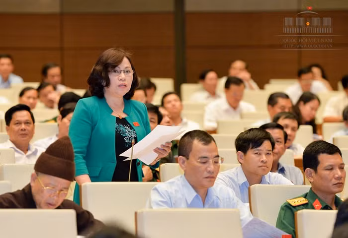 Đại biểu Quốc hội Ngô Thị Minh - Phó Chủ nhiệm Ủy ban Văn hóa Giáo dục Thanh niên, Thiếu niên, Nhi đồng của Quốc hội (ảnh nguồn quochoi.vn).