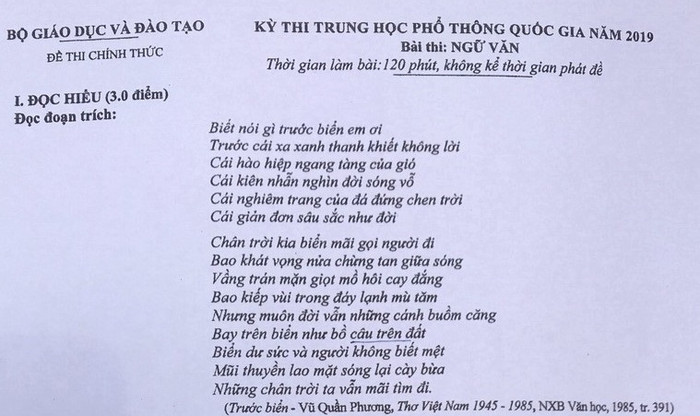 Gợi ý làm bài thi môn Ngữ văn trong kỳ thi quốc gia 2019 Gợi ý làm bài thi môn Ngữ văn trong kỳ thi quốc gia 2019