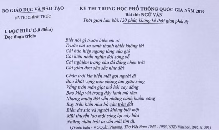 Gợi ý làm bài thi môn Ngữ văn trong kỳ thi quốc gia 2019