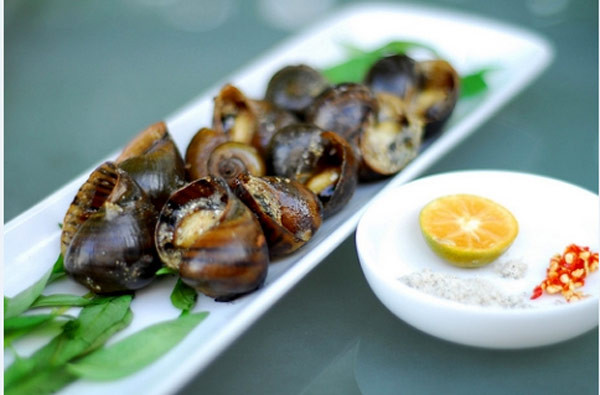 8. Ốc nướng tiêu Đây là món ăn dân dã đặc sản của vùng đất miền Tây Nam Bộ, một trong những món ăn góp phần làm nên hương vị đặc trưng của vùng miệt vườn và đã bao lần níu chân du khách. 8. Ốc nướng tiêu Đây là món ăn dân dã đặc sản của vùng đất miền Tây Nam Bộ, một trong những món ăn góp phần làm nên hương vị đặc trưng của vùng miệt vườn và đã bao lần níu chân du khách.
