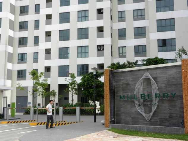 Cổng vào tòa nhà E chung cư Mulberry Lane.