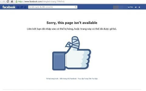 Địa chỉ Facebook mà B. tung ảnh nóng người yêu cũ đã bị xóa. Địa chỉ Facebook mà B. tung ảnh nóng người yêu cũ đã bị xóa.