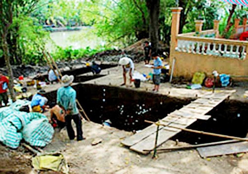 Quang cảnh khu khai quật ở Rạch Núi (Nguồn: Asian Scientist).