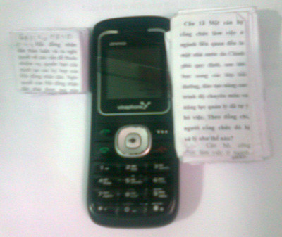 "Phao" thi dạng ruột mèo được thí sinh sử dụng rất nhiều (ảnh do chị T cung cấp).