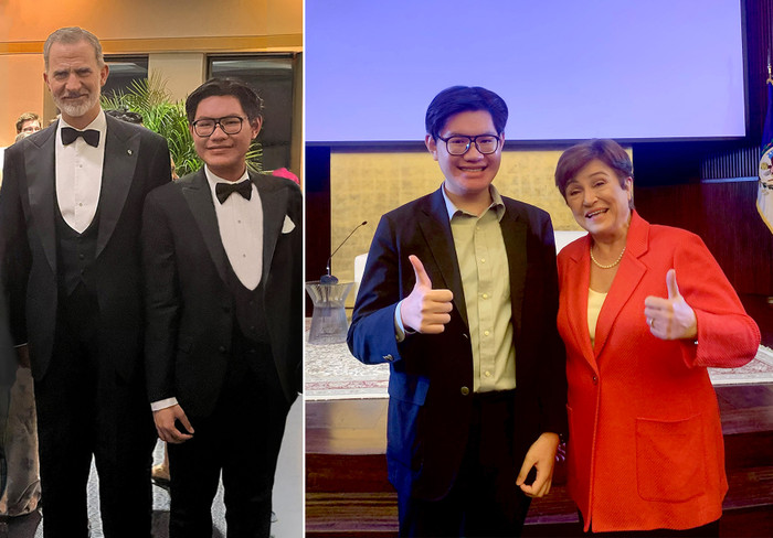 Đông Hải tham gia các hoạt động, buổi thảo luận cùng Vua Felipe của Tây Ban Nha (ảnh bên trái) và bà Kristina Georgieva, Chủ tịch Quỹ Tiền tệ Quốc tế (IMF) (ảnh bên phải) (Ảnh: NVCC). Đông Hải tham gia các hoạt động, buổi thảo luận cùng Vua Felipe của Tây Ban Nha (ảnh bên trái) và bà Kristina Georgieva, Chủ tịch Quỹ Tiền tệ Quốc tế (IMF) (ảnh bên phải) (Ảnh: NVCC).