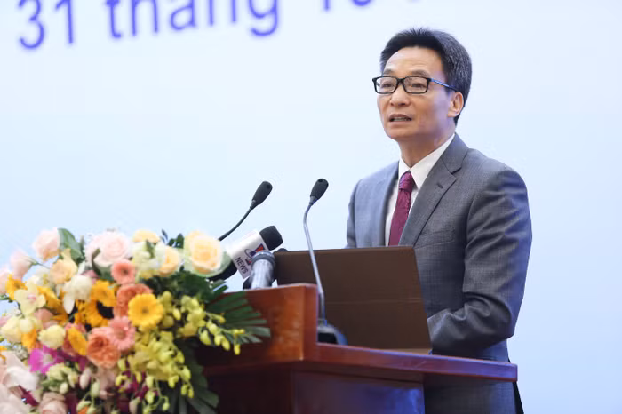 Phó Thủ tướng Vũ Đức Đam tại hội nghị trực tuyến toàn quốc ngành giáo dục 2020 (ảnh: Bộ Giáo dục và Đào tạo)