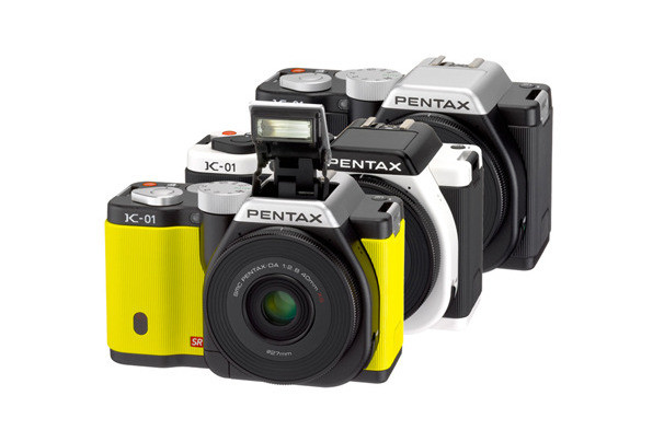 Pentax K-01 là camera sử dụng hệ thống không gương và ống kính Pentax K-mount. Máy có cảm biến APS-C 16 Megapixel, quay phim 1080p, tốc độ chụp hình 6 ảnh một giây. Sản phẩm có giá $750 ($900 nếu đi kèm cùng ống kính 40mm/F2.8) Pentax K-01 là camera sử dụng hệ thống không gương và ống kính Pentax K-mount. Máy có cảm biến APS-C 16 Megapixel, quay phim 1080p, tốc độ chụp hình 6 ảnh một giây. Sản phẩm có giá $750 ($900 nếu đi kèm cùng ống kính 40mm/F2.8)