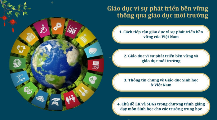 Giáo dục vì sự phát triển bền vững thông qua giáo dục môi trường.