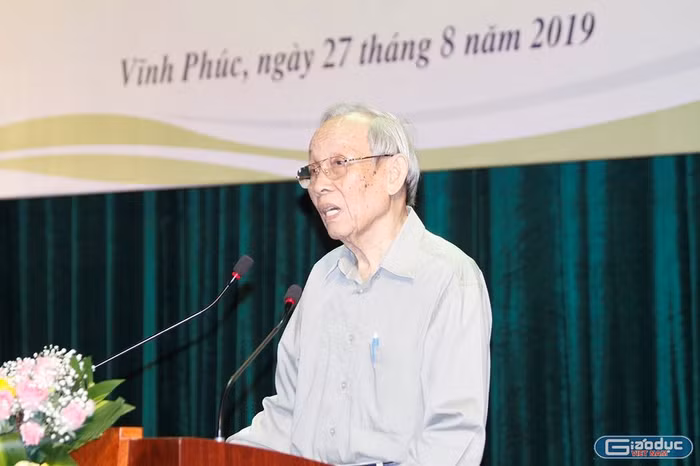 Giáo sư Trần Hồng Quân, Chủ tịch Hiệp hội các trường đại học, cao đẳng Việt Nam (ảnh Trinh Phúc).