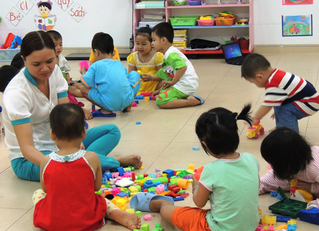 Dự thảo mới đưa ra quy định, số trẻ em trong một nhóm trẻ, lớp mẫu giáo độc lập tư thục có không quá 70 (bảy mươi) trẻ (Ảnh minh họa: VTV)