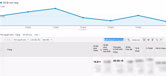 Chỉ số Google Analytics của Nguyễn Trúc Lưu.