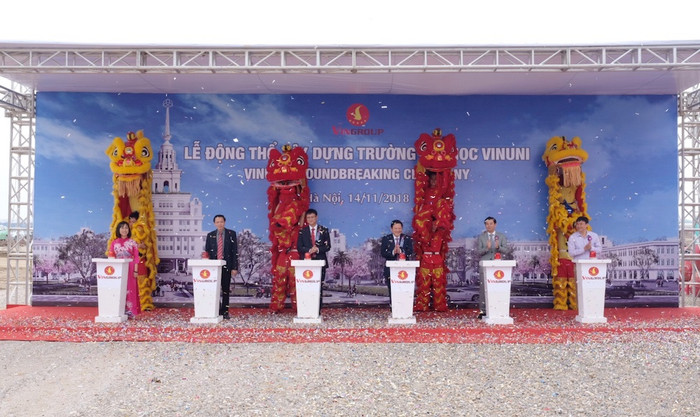Lễ động thổ xây dựng trường Đại học VinUni. Ảnh: Thùy Linh.