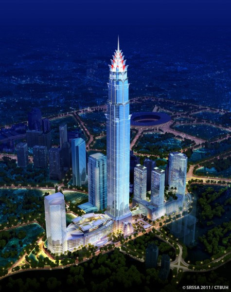 Signature Tower (Jakarta, Indonesia) Chiều cao: 638m Signature Tower là một tòa nhà 119 tầng (với sáu tầng dưới mặt đất) dự kiến sẽ được hoàn thành vào năm 2017. Nếu hoàn thành đúng thời hạn, nó sẽ là tòa nhà cao thứ năm thế giới. Signature Tower (Jakarta, Indonesia) Chiều cao: 638m Signature Tower là một tòa nhà 119 tầng (với sáu tầng dưới mặt đất) dự kiến sẽ được hoàn thành vào năm 2017. Nếu hoàn thành đúng thời hạn, nó sẽ là tòa nhà cao thứ năm thế giới.