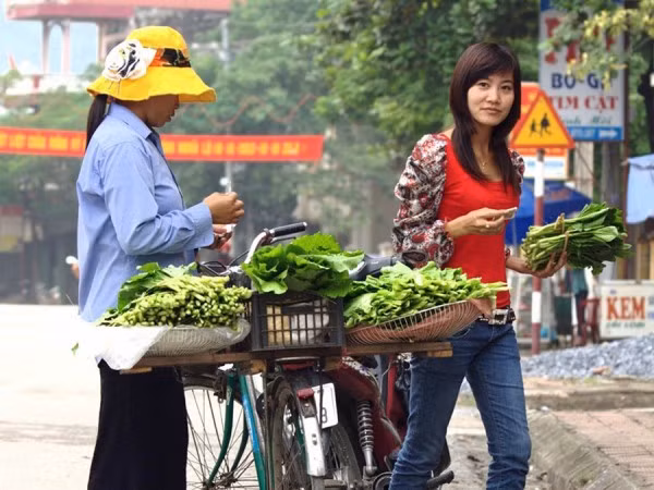 Bạn sẽ dễ dàng bắt gặp được hình ảnh người phụ nữ bán hàng rong trên khắp đất nước Việt Nam.