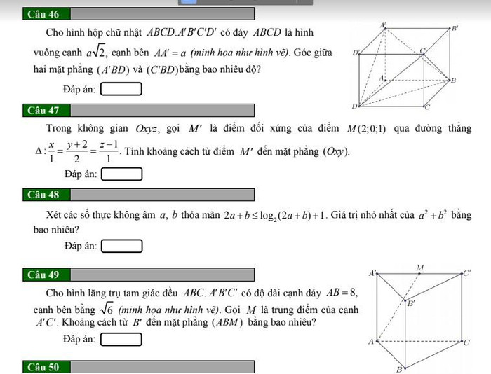 Đề thi tham khảo kỳ thi đánh giá năng lực của Đại học Quốc gia Hà Nội (ảnh chụp màn hình) Đề thi tham khảo kỳ thi đánh giá năng lực của Đại học Quốc gia Hà Nội (ảnh chụp màn hình)