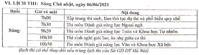 Lịch thi dự kiến Lịch thi dự kiến