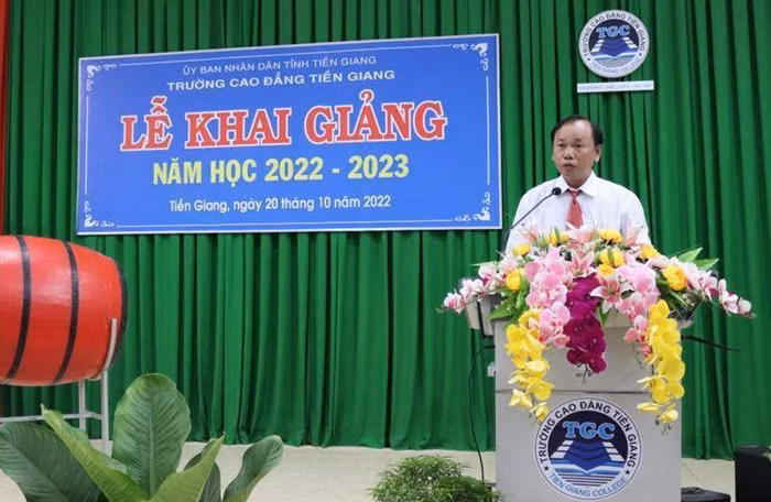 Thầy Nguyễn Quang Khải, Hiệu trưởng Trường Cao đẳng Tiền Giang, thành phố Mỹ Tho, tỉnh Tiền Giang. (Nguồn: Trường Cao đẳng Tiền Giang).