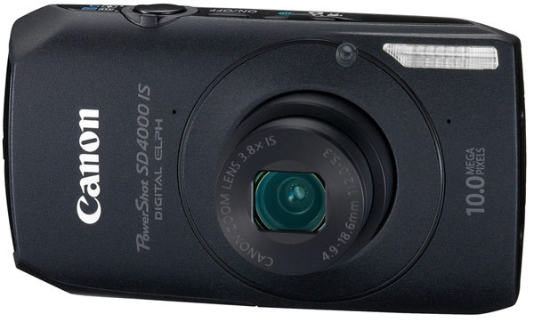 3.Canon PowerShot SD4000 IS Ưu điểm: Chế độ ưu tiên màn trập và khẩu độ Ống kính f2.0 tạo ra hiệu ứng độ sâu trường ảnh mỏng (làm mờ phông nền) Kích thước nhỏ gọn với hiệu suất cao Khả năng chụp ảnh ở ánh sáng yếu tuyệt vời Chất lượng hình ảnh xuất sắc trong hầu hết mọi điều kiện Nhược điểm: Không điều chỉnh phơi sáng hoàn toàn bằng tay Không có nút điều chỉnh (mode dial) chuyên dụng Video ở ánh sáng yếu không đẹp Phải bấm nhiều nút mới truy cập được vào phần cài đặt Tìm kiếm lấy nét tự động trong chế độ video Đánh giá: PowerShot SD4000 IS là một trong những máy ảnh compact ấn tượng nhất mà chúng tôi đã kiểm tra. Ống kính và hình ảnh có chất lượng như chúng ta thấy ở những máy ảnh chuyên nghiệp. Giá tham khảo: 219.95$ - 259.99$
