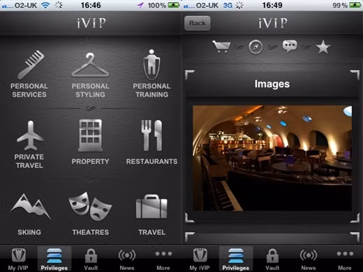 5. iVIP Black Giá bán: 999 USD (khoảng 21 triệu đồng) Độc chiêu hơn nữa là phần mềm có tên iVIP Black. Chúng mang âm hưởng sống thượng lưu, bởi muốn sử dụng chương trình thì bạn cần chứng minh được rằng mình đang sở hữu tài sản triệu đô. Sau đó, iVIP Black sẽ cung cấp cho bạn những địa điểm du lịch, nghỉ mát hay chăm sóc sức khỏe xứng tầm đại gia. Cùng với đó là khả năng hỗ trợ đặt vé máy bay, du thuyền, hòn đảo riêng biệt và nhiều thú vui tốn kém khác nữa.