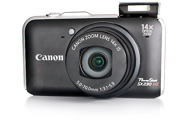 7. Canon PowerShot SX230 HS Ưu điểm: Chất lượng hình ảnh rất tốt Có cả Manual exposure và Focus control Kích thước nhỏ gọn, thời trang so với các máy megazoom nói chung Hiệu suất chụp tốc độ cao tốt. Nhược điểm: Chế độ marco bình thường GPS làm hao pin nhanh Đánh giá: Được trang bị cảm biến 12 megapixel, ống kính thuộc hàng khủng nhất của dòng máy phổ thông hỗ trợ zoom quang học đến 14x, video 1080p. Đặc biệt Canon PowerShot SX230 HS cũng tích hợp hệ thống xử lý ảnh HS tiên tiến nhất hiện nay và chip định vị toàn cầu GPS. Một lựa chọn lý tưởng. Giá tham khảo: 269.99$ - 329.99$
