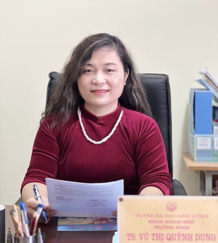 Tiến sĩ Vũ Thị Quỳnh Dung - Trưởng khoa Ngoại ngữ, Trường Đại học Hùng Vương. Ảnh: NVCC. ad-4nxcilbqrjpvn6qa8hrashitumyear4ne5cy-u4trn-ewzxro-zfj4om5w52uyg8uck1ygb6km93kiny0bugkcktrqsywo316zz2rx0qaxwfr0dc4g5l-e161k-hpv-i8qkaq6a5acffwxmdmh-6keng2rzk-6615.jpg