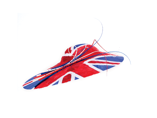 Chiếc mũ rộng vành với họa tiết cờ Anh đặc trưng, không thể nhầm lẫn Chiếc mũ rộng vành với họa tiết cờ Anh đặc trưng, không thể nhầm lẫn