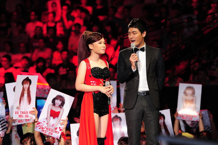 Số lượng fan của Thảo My chiếm gần nửa số khán giả có mặt tại đêm chung kết.