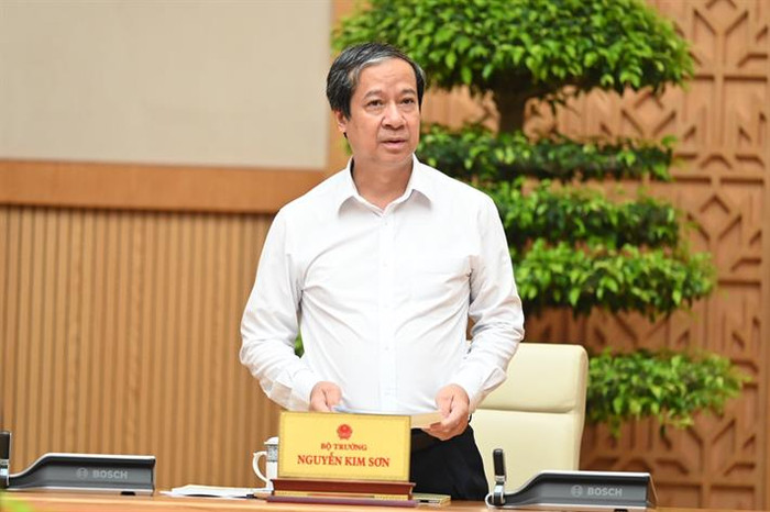 Bộ trưởng Nguyễn Kim Sơn phát biểu tại cuộc làm việc (Ảnh: Bộ Giáo dục và Đào tạo) 2.jpg