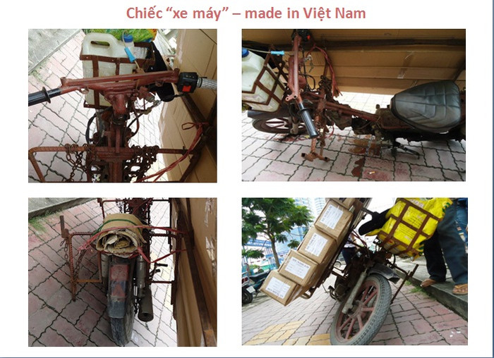 Chiếc xe này đúng với phong trào... Phát huy tính "sáng tạo" của người Việt" ?!. Thiết kế "độc đáo" pha trộn giữa nhiều loại xe khác nhau: Đậm phong cách xe thồ nhưng vẫn giữ được nét mềm mại, gọn nhẹ của... xe máy ?!. Chiếc xe này đúng với phong trào... Phát huy tính "sáng tạo" của người Việt" ?!. Thiết kế "độc đáo" pha trộn giữa nhiều loại xe khác nhau: Đậm phong cách xe thồ nhưng vẫn giữ được nét mềm mại, gọn nhẹ của... xe máy ?!.