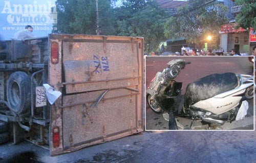 Bị xe tải “thổi” bay, thoát chết khó tin ảnh 1 Bị xe tải “thổi” bay, thoát chết khó tin, Tin tức trong ngày,