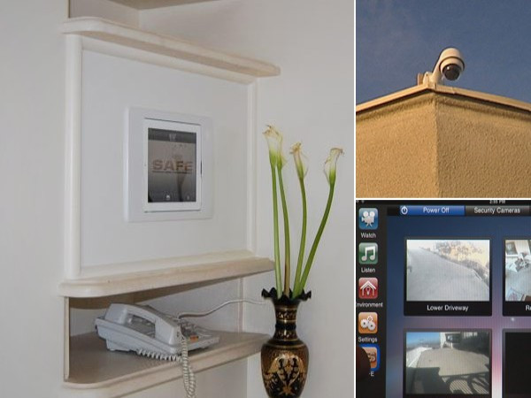 Trung tâm giám sát và camera Chi phí: 150.000 USD. Trong ngôi nhà có một căn phòng an toàn và là trung tâm chỉ huy. Chủ nhân của ngôi nhà có thể theo dõi toàn bộ ngôi nhà trên một máy tính hoặc máy tính bảng nhờ các camera chiến lược được đặt bên trong và bên ngoài của tòa nhà. Họ cũng có thể giao tiếp với bất cứ ai trong nhà và triển khai bất kỳ biện pháp an ninh nào nếu thấy cần thiết.