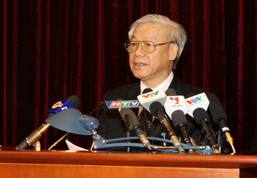 Hội nghị Trung ương 5 đã quyết định thành lập Ban Chỉ đạo Trung ương về phòng, chống tham nhũng trực thuộc Bộ Chính trị, do Tổng Bí thư làm Trưởng ban. Ảnh: TTXVN