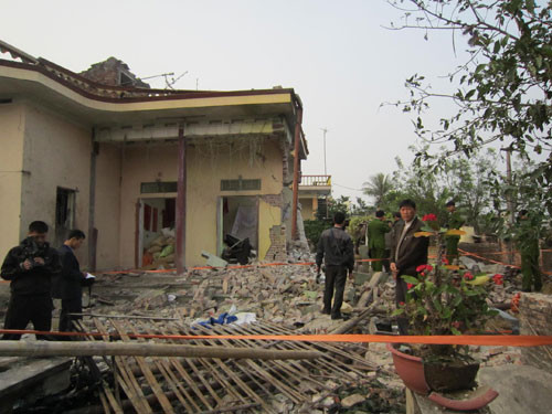 Hiện trường vụ nổ xảy ra (Ảnh: Thiên Bình/ TNO)