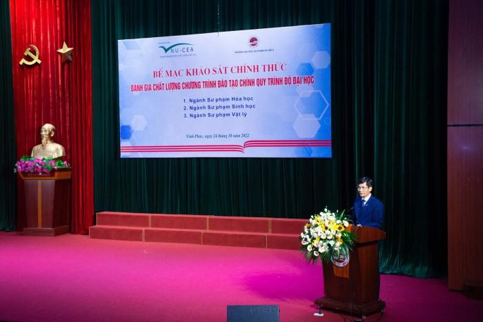 Phó Giáo sư, Tiến sĩ Nguyễn Quang Huy - Bí thư Đảng ủy, Hiệu trưởng nhà trường phát biểu tại buổi bế mạc. Ảnh: ĐHSPHN2 Phó Giáo sư, Tiến sĩ Nguyễn Quang Huy - Bí thư Đảng ủy, Hiệu trưởng nhà trường phát biểu tại buổi bế mạc. Ảnh: ĐHSPHN2